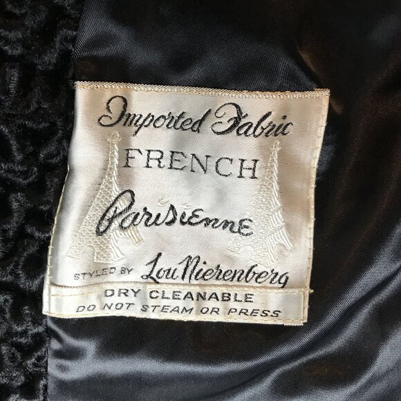 Vintage Black Persian Lamb Cropped Fur Jacket Mink Collar Womens 12 - Picture 12 of 15